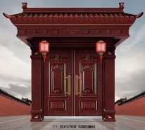 甲级锌合金别墅铜门17-6002旺家-法国红橡木